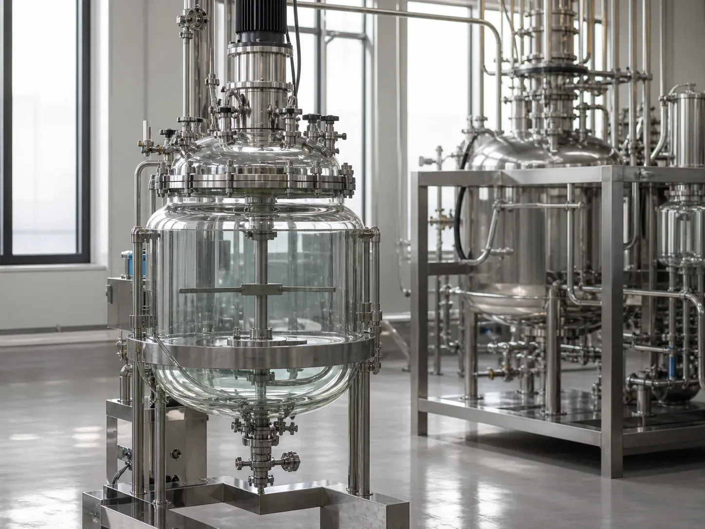Glass reactor and pharmaceutical processing equipment